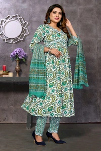 Neha Collection Salwar Kameez Set with Dupatta - Perfect for Festive Occasions - Mint Green, XL