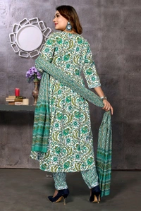 Neha Collection Salwar Kameez Set with Dupatta - Perfect for Festive Occasions - Mint Green, XL