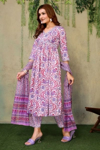 Neha Collection Salwar Kameez with Matching Dupatta - Traditional Indian Attire - Magenta / Fuchsia, XXL