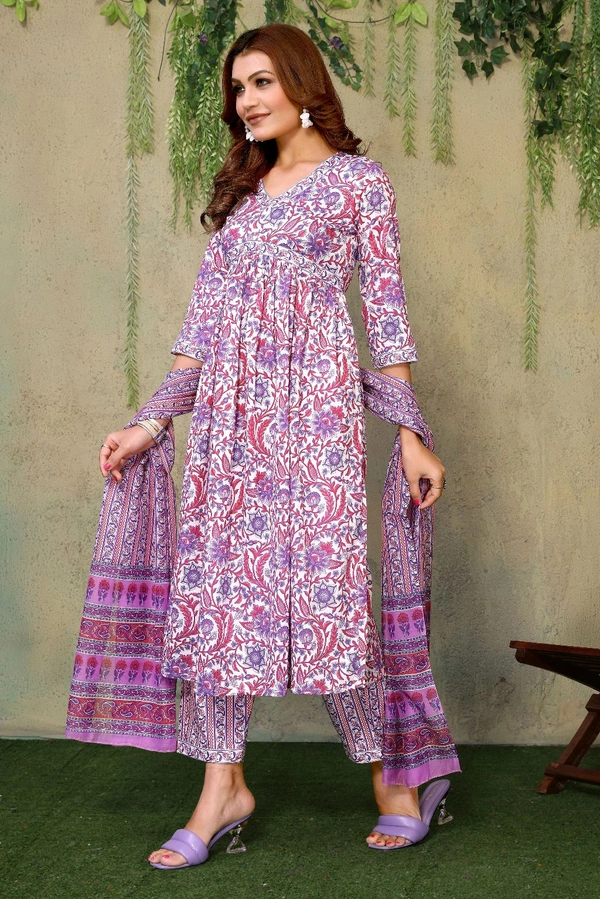 Neha Collection Salwar Kameez with Matching Dupatta - Traditional Indian Attire - Magenta / Fuchsia, XXL