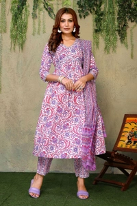 Neha Collection Salwar Kameez with Matching Dupatta - Traditional Indian Attire - Magenta / Fuchsia, XXL