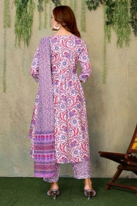 Neha Collection Salwar Kameez with Matching Dupatta - Traditional Indian Attire - Magenta / Fuchsia, XXL