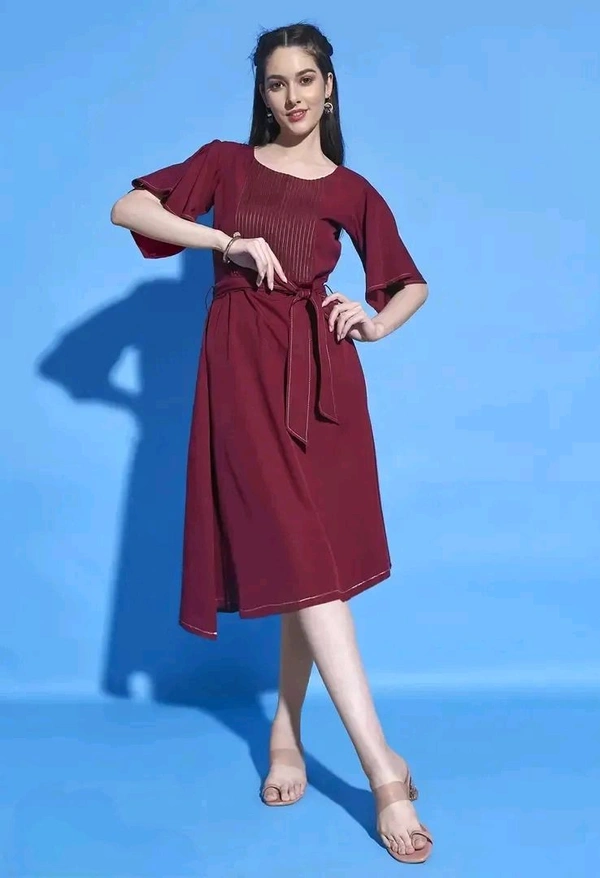 Neha Collection midi Dresses for Women - S, Maroon