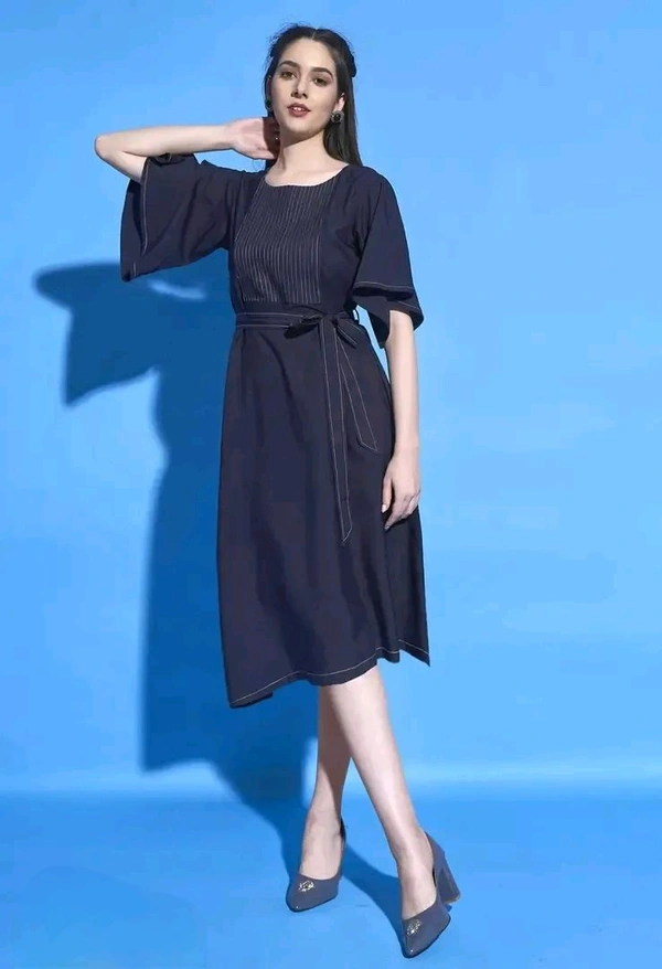 Neha Collection midi Dresses for Women - Blue, L