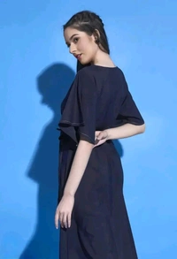 Neha Collection midi Dresses for Women - Blue, L