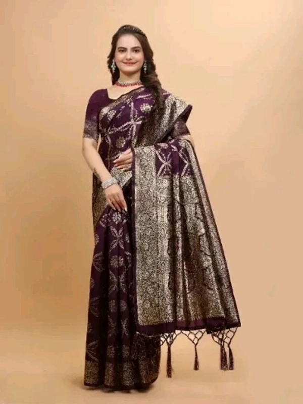 Kanjeevaram Silk Zari Weaving Jacquard Sarees with Blouse Piece - Clairvoyant