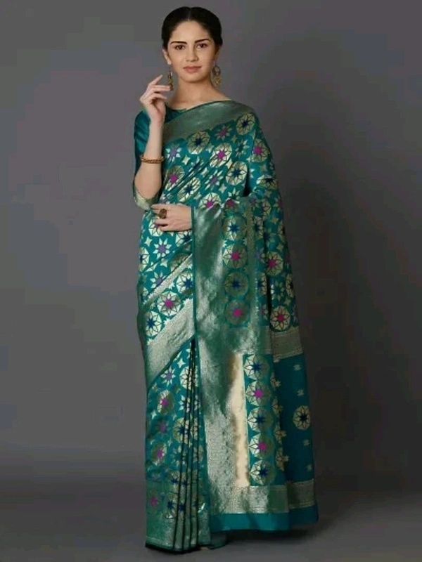 Banarasi Silk  Banarasi Cotton Silk Saree with Blouse piece