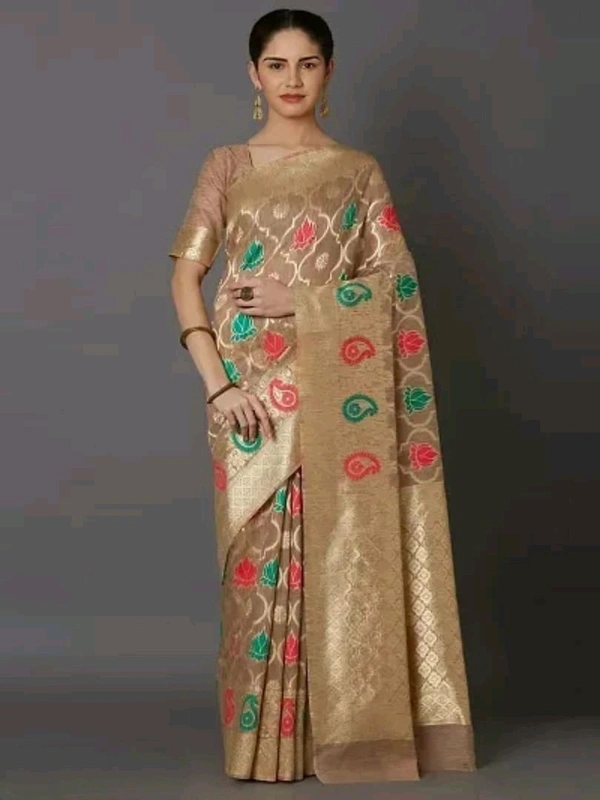 Banarasi Silk  Banarasi Cotton Silk Saree with Blouse piece