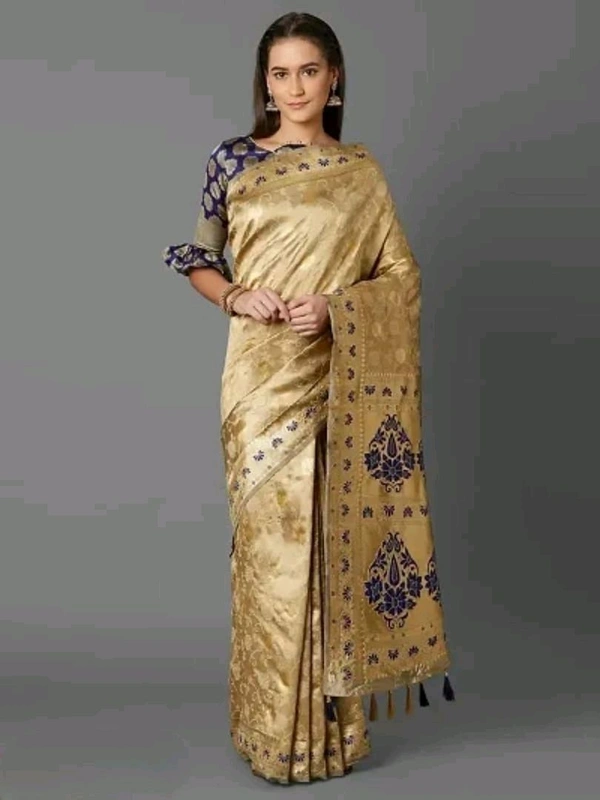 Banarasi Silk  Banarasi Cotton Silk Saree with Blouse piece