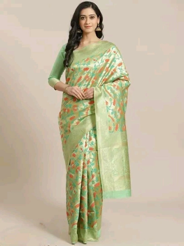 Banarasi Silk  Banarasi Cotton Silk Saree with Blouse piece