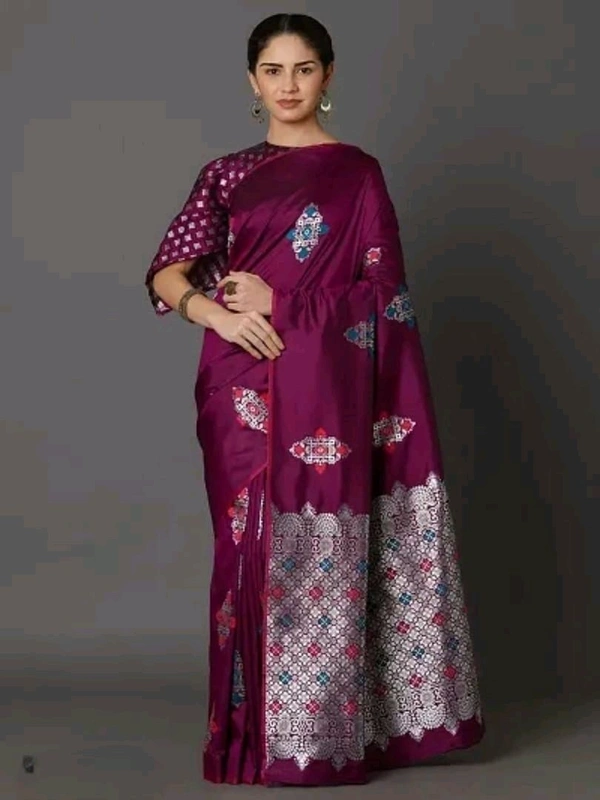 Banarasi Silk  Banarasi Cotton Silk Saree with Blouse piece