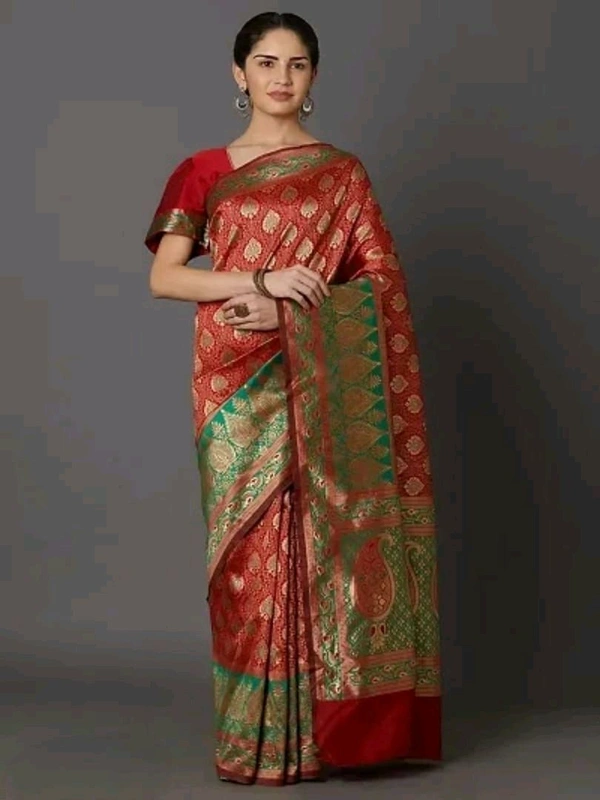 Banarasi Silk  Banarasi Cotton Silk Saree with Blouse piece