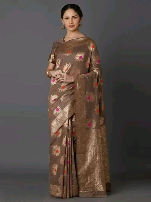 Banarasi Silk  Banarasi Cotton Silk Saree with Blouse piece