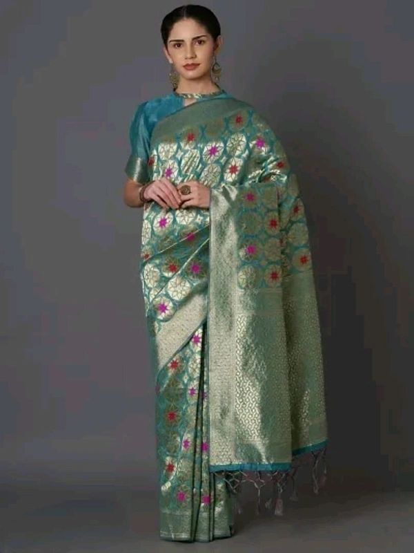 Banarasi Silk  Banarasi Cotton Silk Saree with Blouse piece
