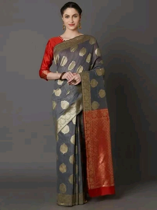 Banarasi Silk  Banarasi Cotton Silk Saree with Blouse piece