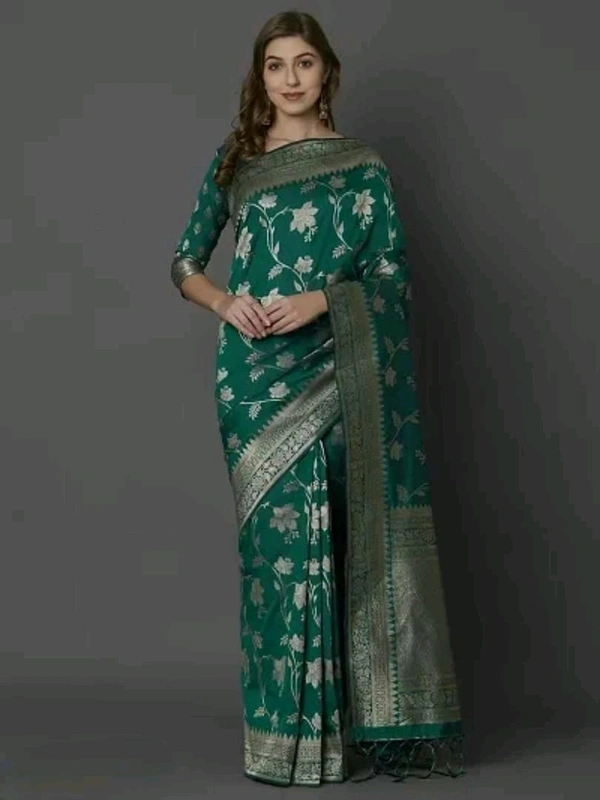 Banarasi Silk  Banarasi Cotton Silk Saree with Blouse piece