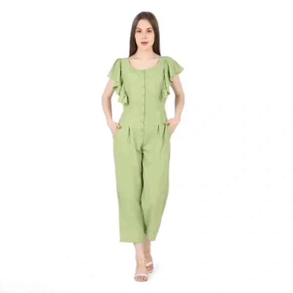 Neha Collection Classic Solid Color Polyester one piece Jumpsuit - Mint Green, XS