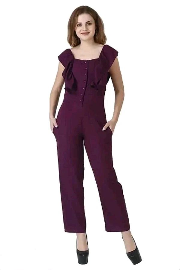 Neha Collection Stylish Crepe One-piece Jumpsuits for Women - Pigment Indigo, S