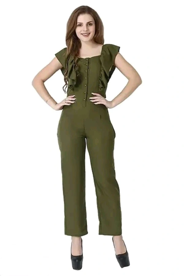 Neha Collection Stylish Crepe One-piece Jumpsuits for Women - Japanese Laurel, M