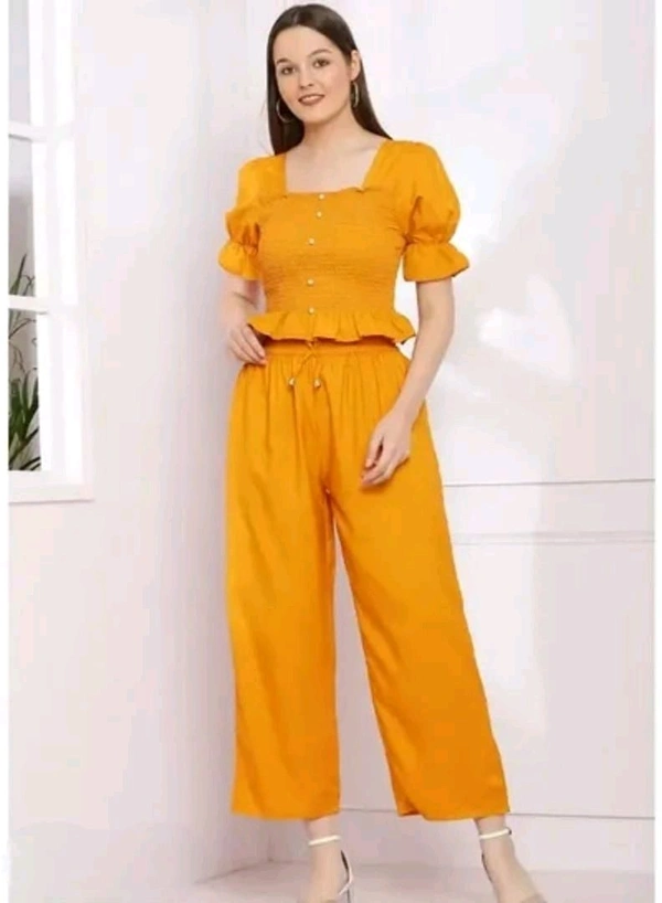 Neha Collection Stylish Crepe two-piece Jumpsuits for Women - Web Orange, L