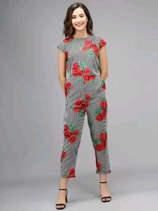 Neha Collection Stylish Crepe One-piece Jumpsuits for Women - M