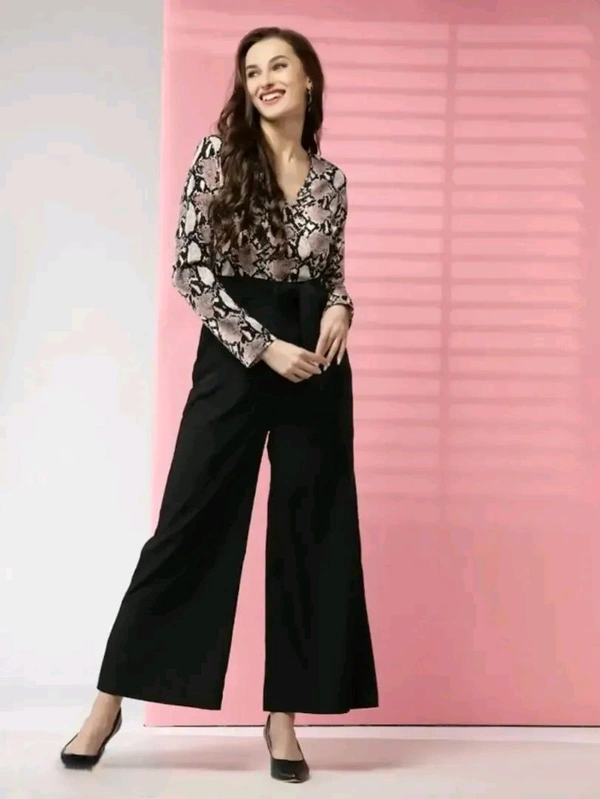 New Modely Contrast Star Mesh Sleeve Wide Leg Jumpsuit - Mine Shaft, XL