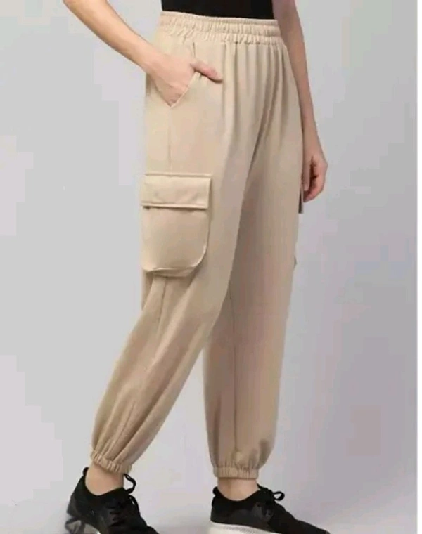 Neha Collection Elegant Off White Cotton Solid Trousers For Women - 30