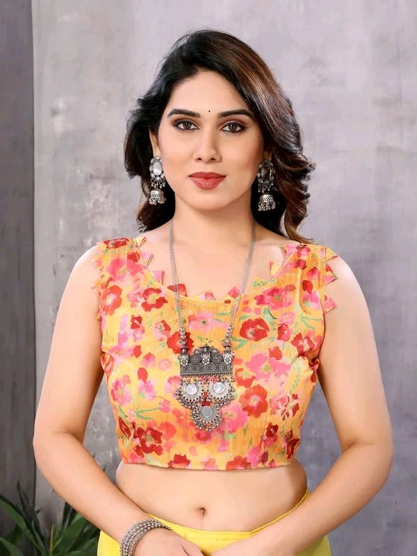 Neha Collection Pink And Yellow Ready To Wear Georgette Saree 