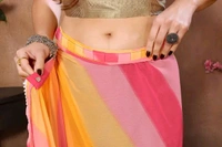 Neha Collection Multicolour Ready To Wear Georgette Saree With Blouse 