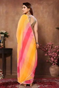 Neha Collection Multicolour Ready To Wear Georgette Saree With Blouse 