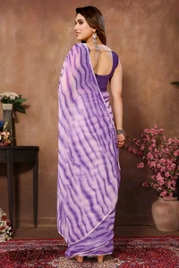 Neha Collection Purple Ready To Wear Georgette Saree With Blouse 