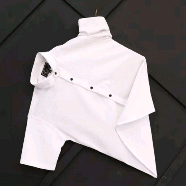 Neha Collection Cotton Half Sleeve Popcorn Shirts For Men's  - XL, White