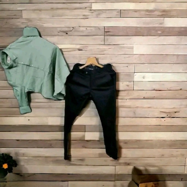 N C Cotton Shirt And Lycra Pant Set  For Man - L/32