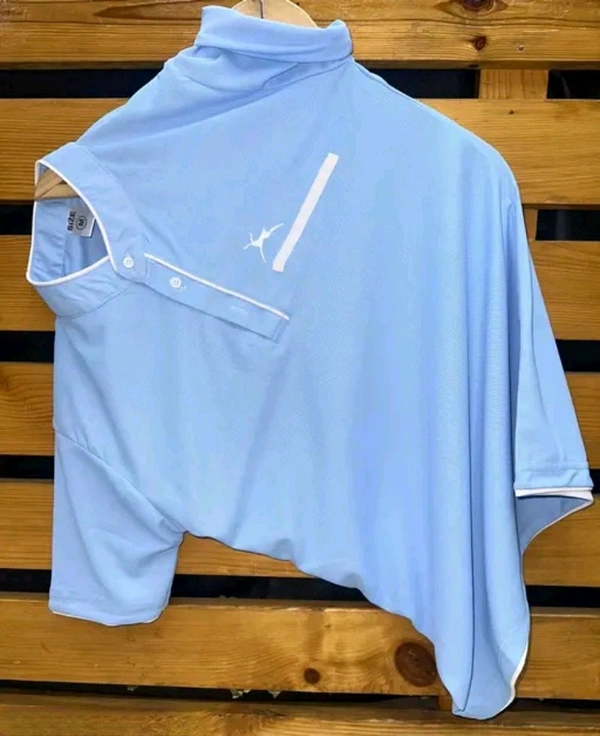 N C Half Sleeve Cotton T-shirt for Men - L, Sky Blue