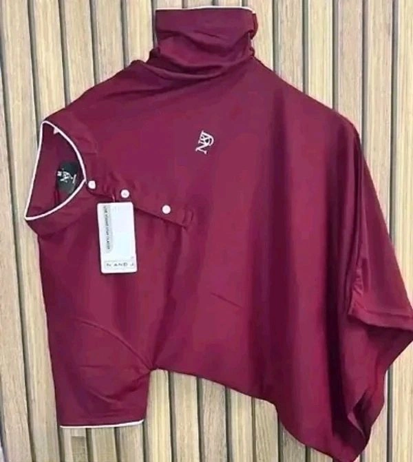 N C Men Solid Henley Neck Poly Cotton Maroon T-Shirt - XXL