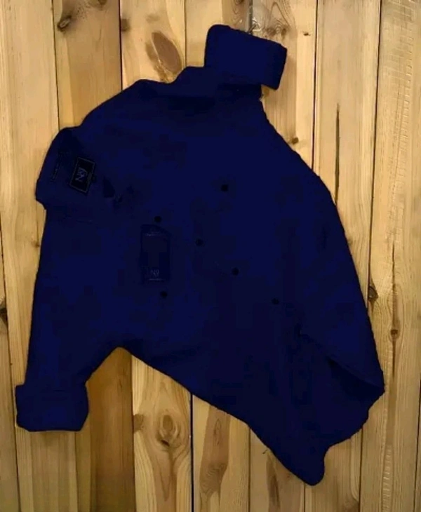 Neha Collection Double Pocket Navy Blue Casual Shirt For Men - M