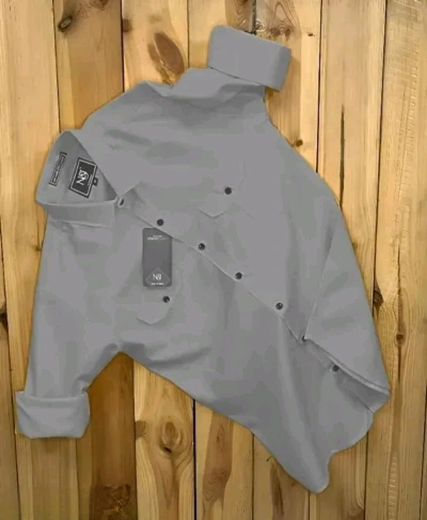 Neha Collection Double Pocket Grey Casual Shirt For Men - XL