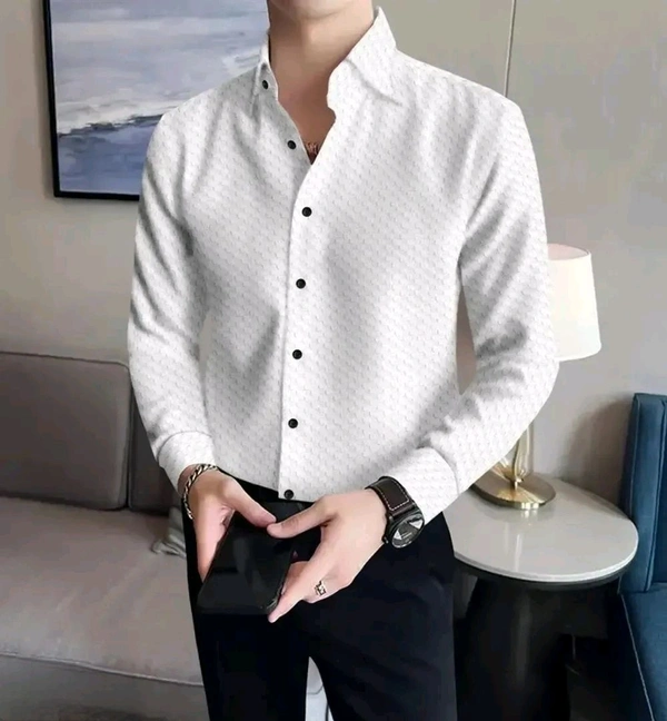 TorontoCN Men Regular Fit Popcorn Casual Shirt - M