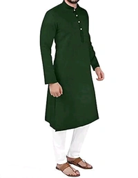 Neha Collection Men Solid Cotton Blend Kurta - L