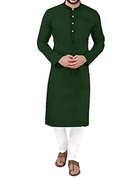 Neha Collection Men Solid Cotton Blend Kurta - L