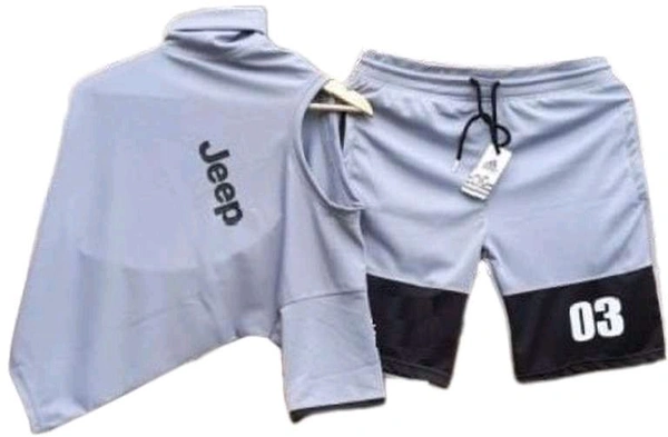 N & C Printed Men Track Suit - Silver, L, M