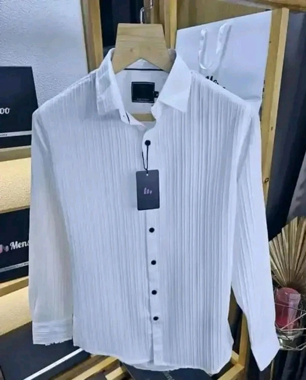 N C Popcorn Casual Shirt for Men - White, M