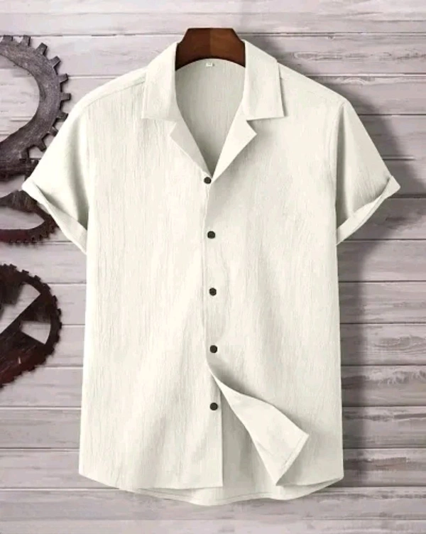 N C Regular Fit Self Design  Popcorn Shirt for men  - White, XXL