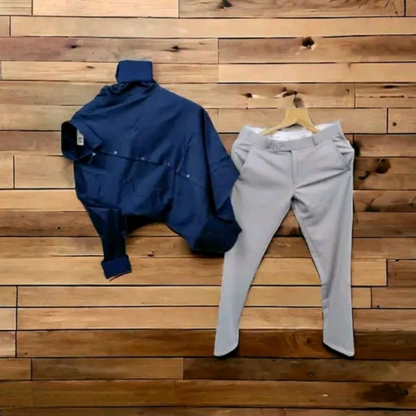 N C Cotton Shirt And Lycra Pant For Man set - S/28
