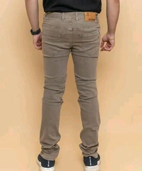 Neha Collection Men's Solid Beige Denim Jeans - Regular Fit - 40
