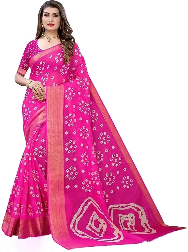 Neha Collection Women Cotton Silk Printed Saree with Blouse piece