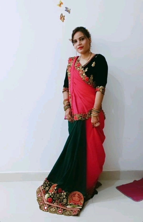 Aaruhi Art  Women floral Embroidery Silk Saree With Blouse