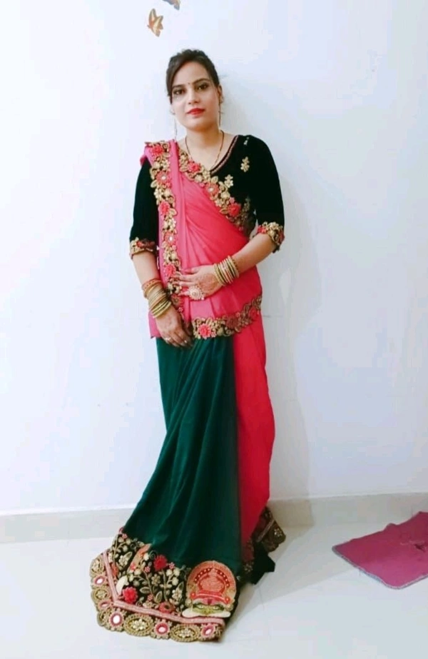 Aaruhi Art  Women floral Embroidery Silk Saree With Blouse