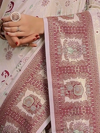 Maroon Ethnic motif Banarasi Jacquard woven saree