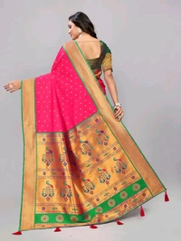 Neha Collection Rani Zari Woven Paithani Silk saree